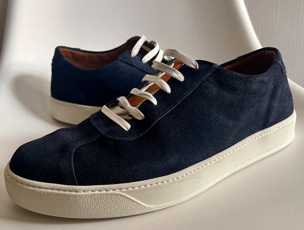 Allen Edmonds Navy Suede Sneakers Men's 12 D Vibram Sole Leather Lined